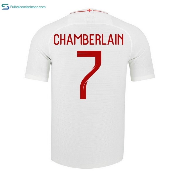 Camiseta Inglaterra 1ª Chamberlain 2018 Blanco